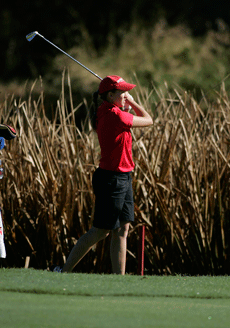 Theunette Van der Walt shoots in the Colonel Collegiate Tournament.