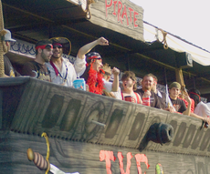 Members of Tau Kapa Epsilon are seen on their Homecoming parade float. A Thibodaux Police investigation concluded the fraternity has no connection to the  allegations brought up against member William Ledbetter III. 