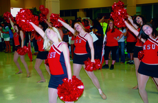 Colonelettes dance team performs for students at Welcome Back Day Aug. 21 in the Cotillion Ballroom of Bollinger Memorial Student Union.