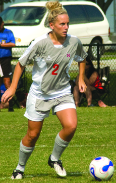 Junior forward Kaity Mattsson tries to determine her next move during the Sept. 4th game against Louisiana Tech.