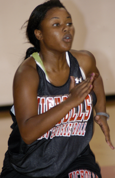 Freshman guard/forward Kiera Smith does sprints during practice Sept. 24th in Stopher Gym.
