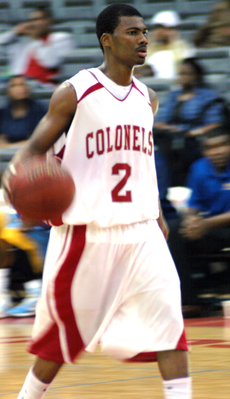 Sophomore guard Chris Iles dribbles down the court during the Dec. 8th game against Southern University of New Orleans.