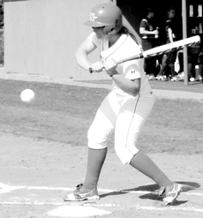 Sophomore third baseman Kayla Watterson bats during the March 26 game against Central Arkansas.