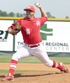 Junior pitcher Clint Dempster prepares to make a throw during the May 15 game against Texas State.  The Colonels won 7-3.