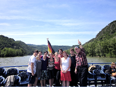 Participants in Nicholls Europe pose for a picture during the trip.