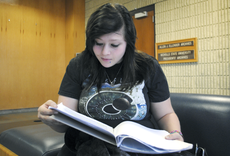 Cassidy Oliver, social studies education sophomore from Houma, studies Tuesday in Ellender Memorial Library.