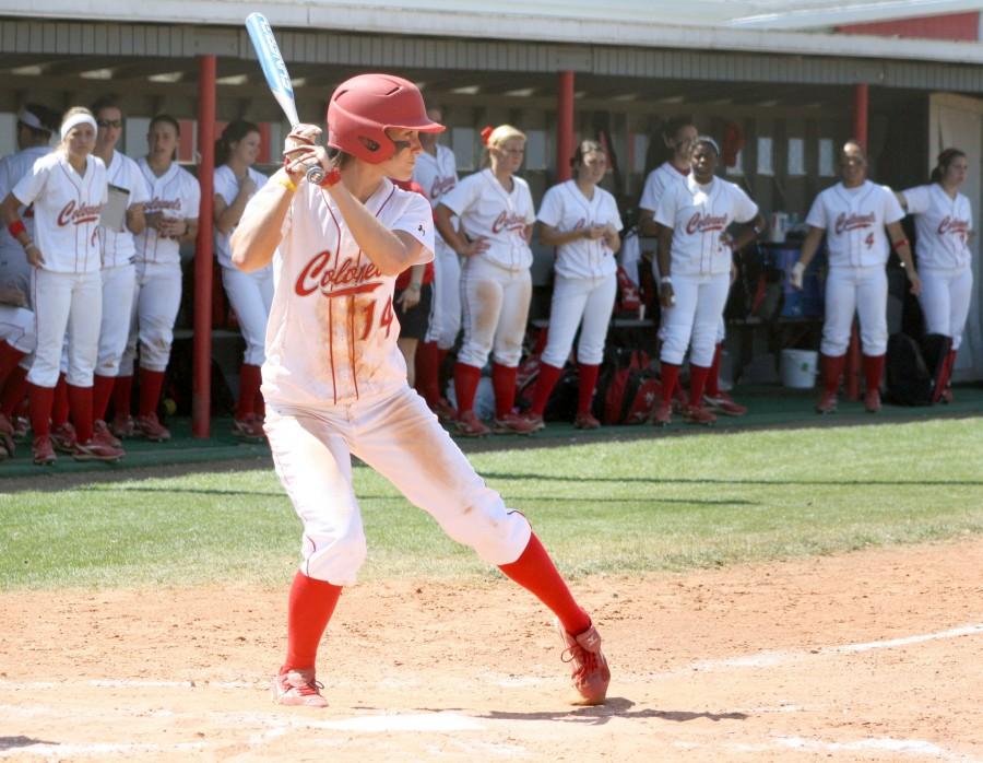 Senior infielder Tori Lay steps up to bat during the March 19 doubleheader against Texas A&M-Corpus Christi.
