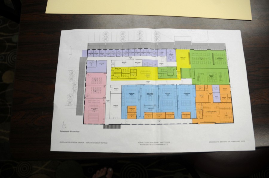 Final blue print of the upcoming culinary arts building. The building is to start construction in Fall 2012.