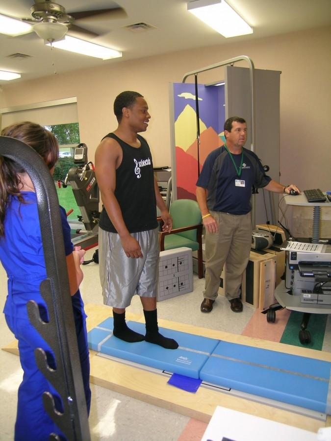 A Nicholls athlete takes part in free early season concussion testing at Thibodaux Regional Medical Center. All universities are required by the NCAA to develop a system of testing for head injuries that meets certain guidlines determined by the organization.