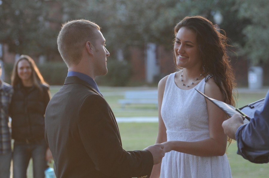 Jake Hebert and Teresina Hueso married in the Quad on Friday afternoon surrounded by their friends. 