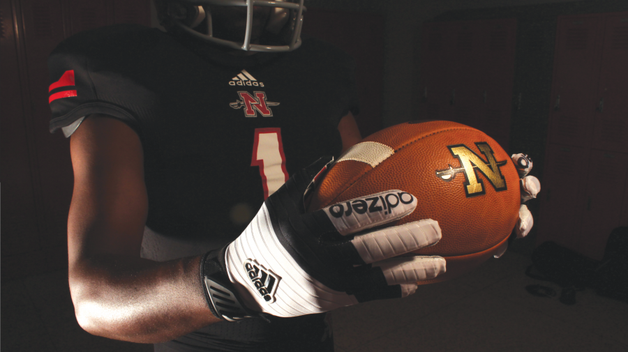 Nicholls+Athletics+revealed+the+football+team%E2%80%99s+new+gear%2C+a+black+on+black+Adidas+uniform+accented+with+the+Colonels%E2%80%99+signature+red+and+the+Nicholls+logo.+The+new+uniforms+will+make+their+field+debut+later+on+this+season.