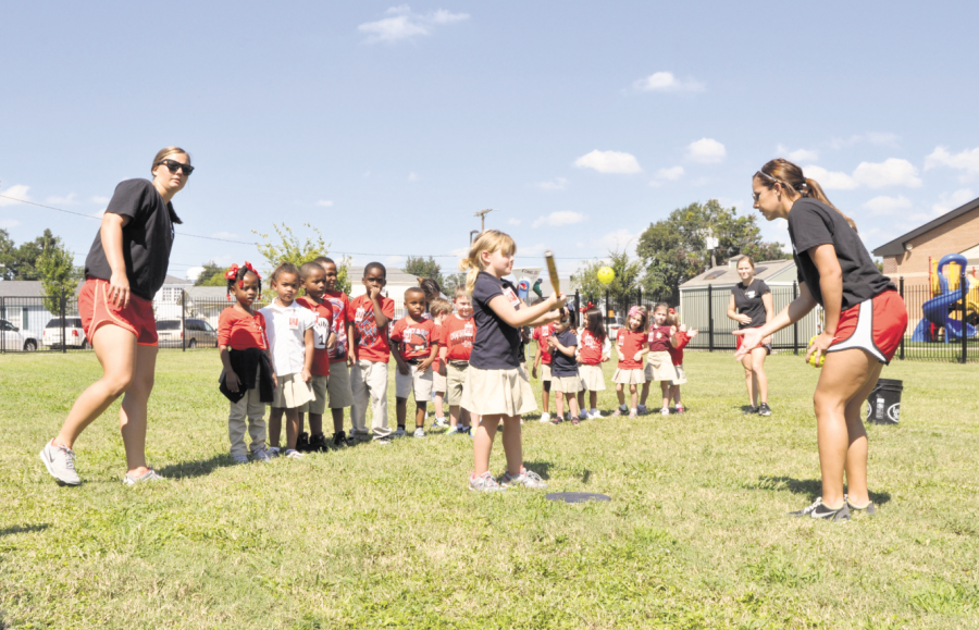 The Nicholls Athletic department put on the SAAC Field Day at Thibodaux Elementary school, where students were able to play different sports.