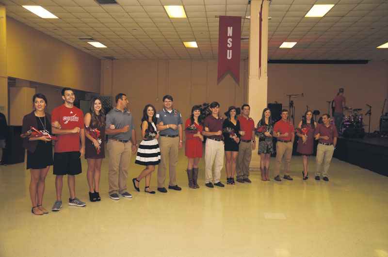 Homecoming Court is recognized at the Homecoming Barbeque on Oct. 26.