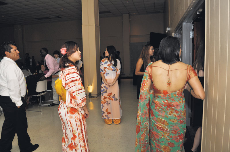 Students in traditional clothing from around the world attend last year’s International Student Banquet.