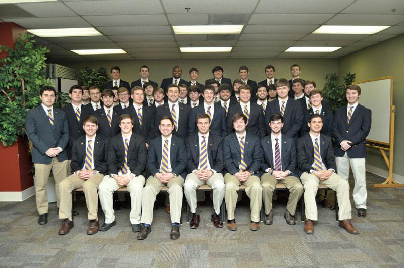 The members of the Louisiana Chi chapter of Sigma Alpha Epsilon pose for a group photo.
