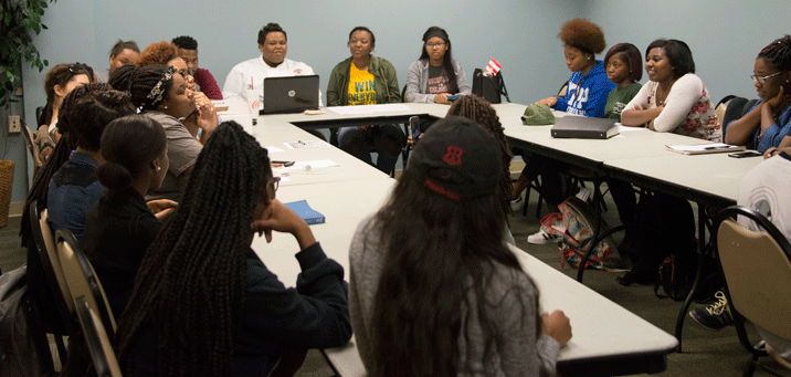 Members of the NAACP meet in the Bowie Room of the union for their weekly meeting on Tuesday, January 31.