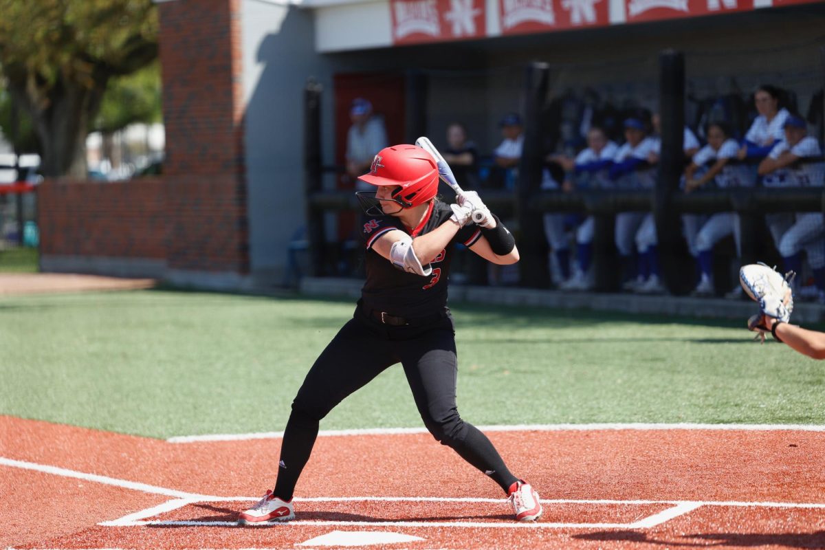 Nicholls+Claire+Sisco+%28%233%29+bats+in+a+game+against+Northwestern+State