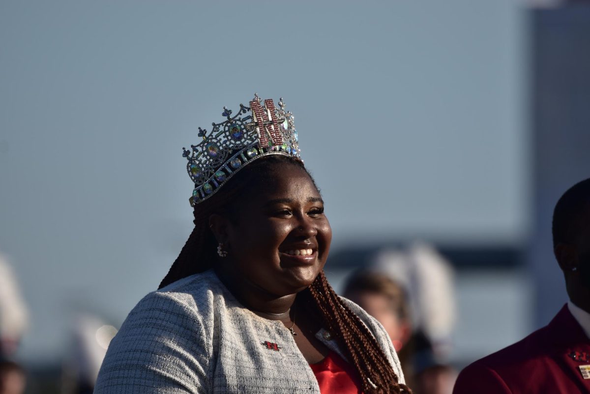 Nicholls 2024 Homecoming Queen Timyra Cotton smiling after being crowned queen