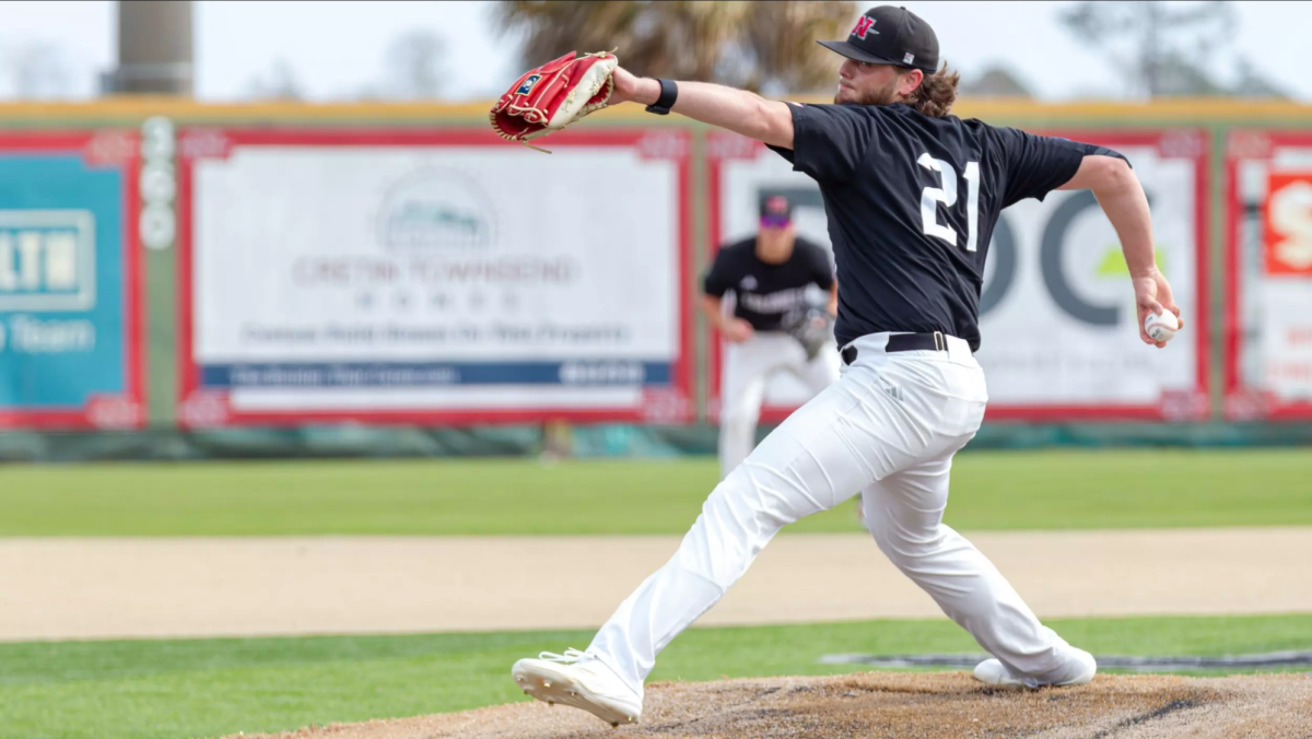 Alec Sparks pitching in a home game for the Colonels.
Sparks ended his game against the Islanders with six strike outs in 6.1 innings pitched on Saturday March 8.