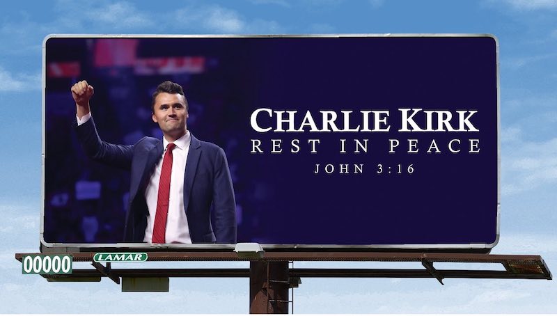 Charlie Kirk Billboard.