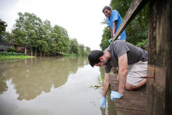 Raj Boopathy portrait beside the bayou.