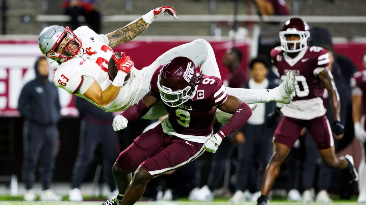 Nicholls Falls in “Battle of the Colonels” at Eastern Kentucky