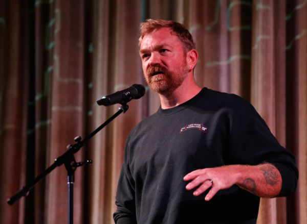 Democratic Maine Senate candidate Graham Platner speaks at a town hall in Ogunquit, Maine, Wednesday, Oct. 22, 2025.