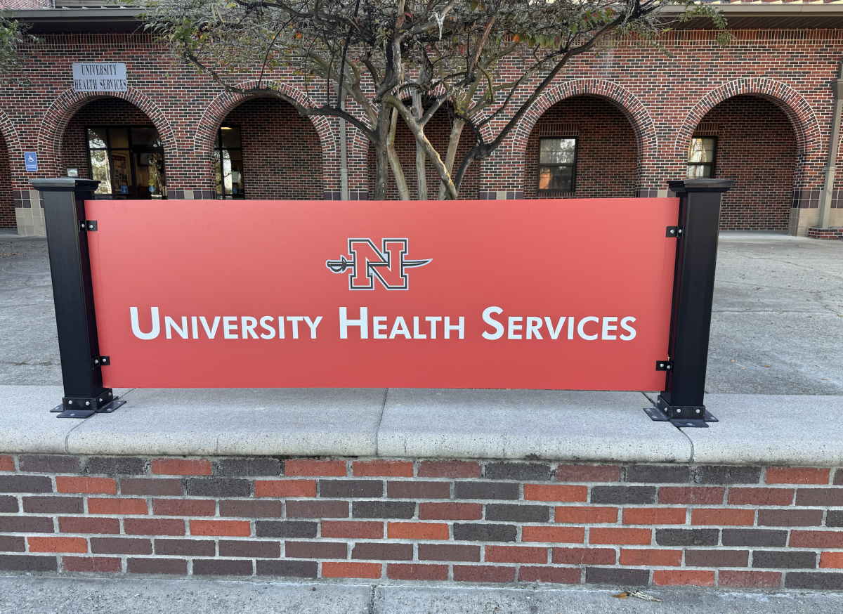 Nicholls State University health service sign in front of Ayo hall 